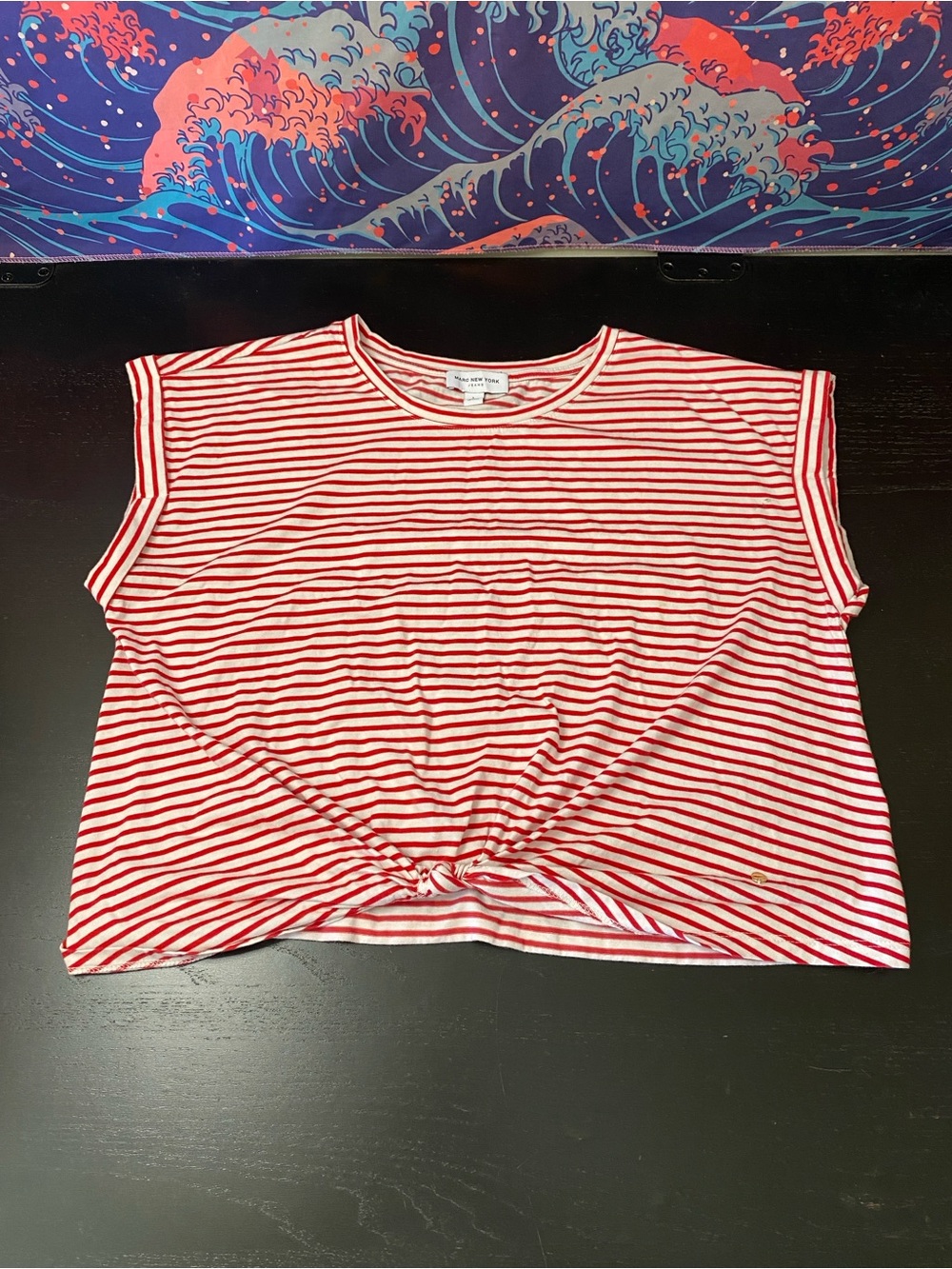 Marc New York Red and White Striped Tee